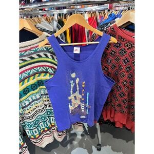 Vintage 1980s Nike Superior Volleyball Blue Tank Top Shirt Grey Tag Medium